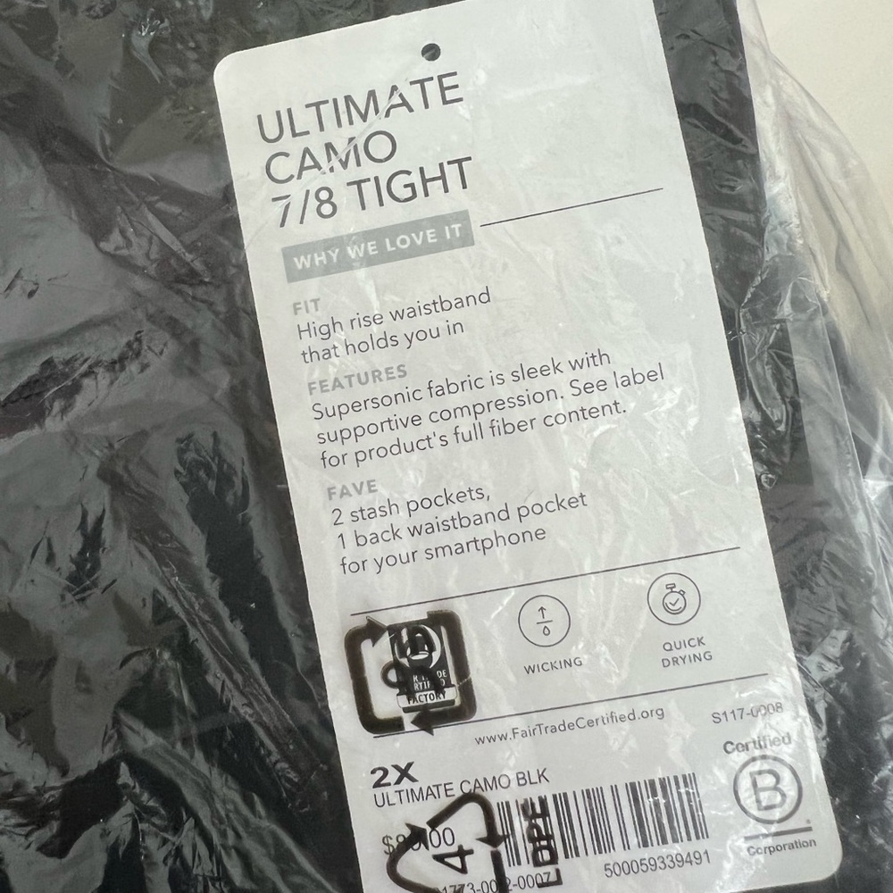 Athleta Ultimate Stash Pocket Camo 7/8 Tight Olive Size 1X and 2X NWT - Picture 7 of 11